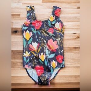 Girls leotard multicolored floral print size 140